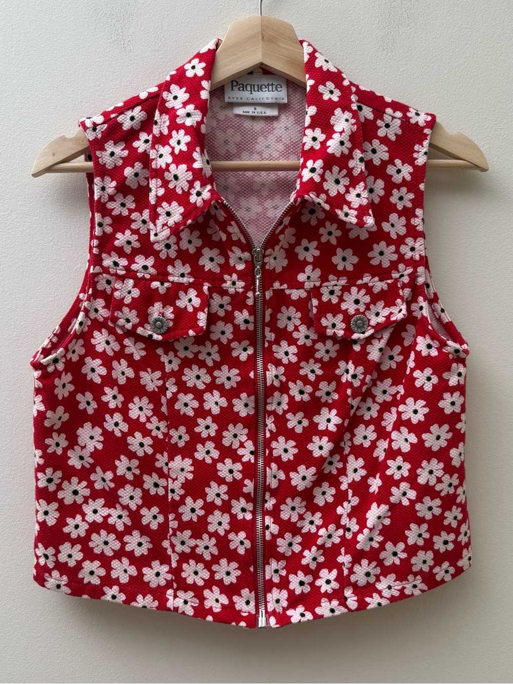Paquette Red Daisy Zip-Front Jacket